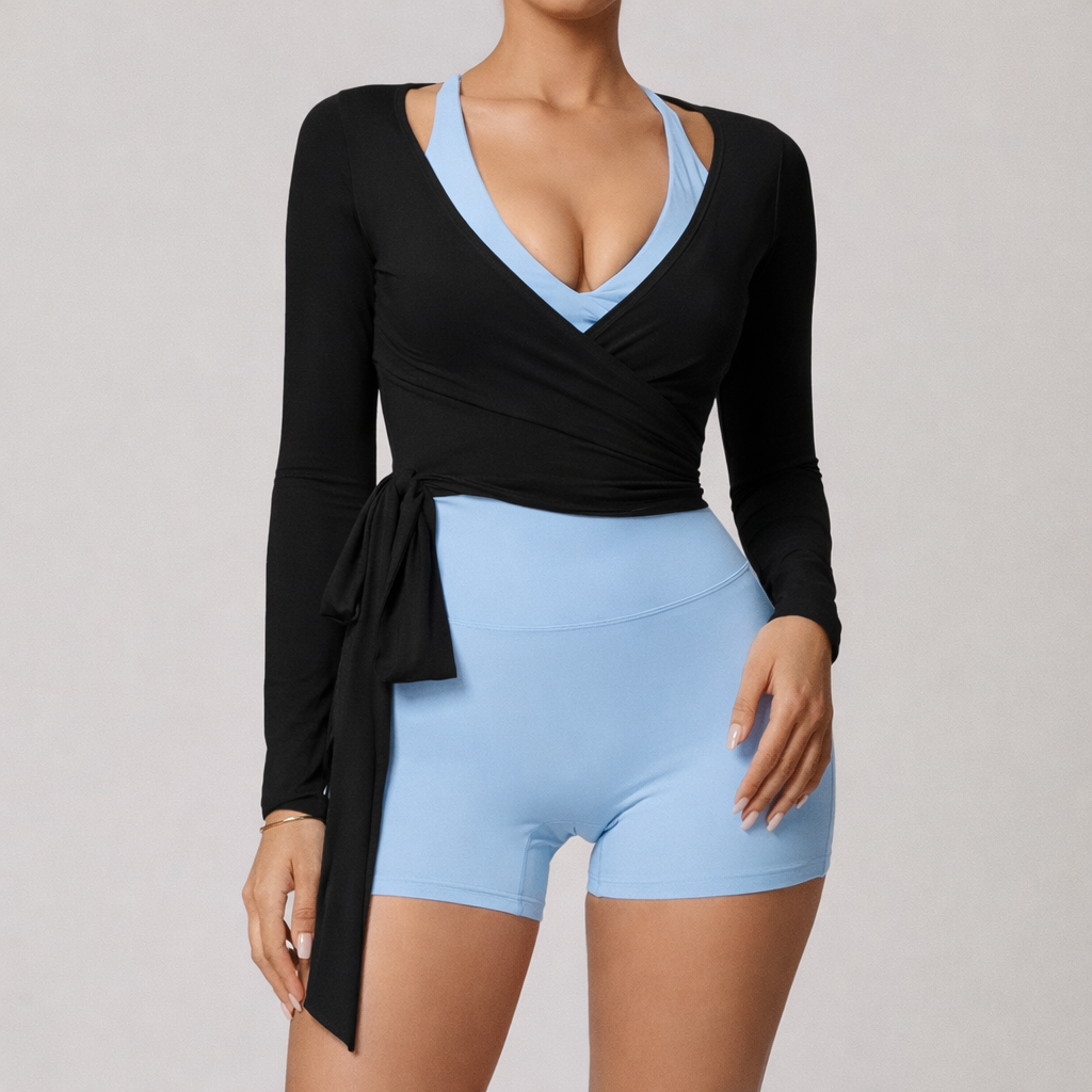 Anaya wrap top - black
