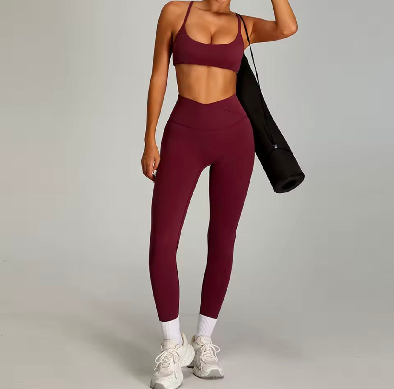 Laura set long - wine red