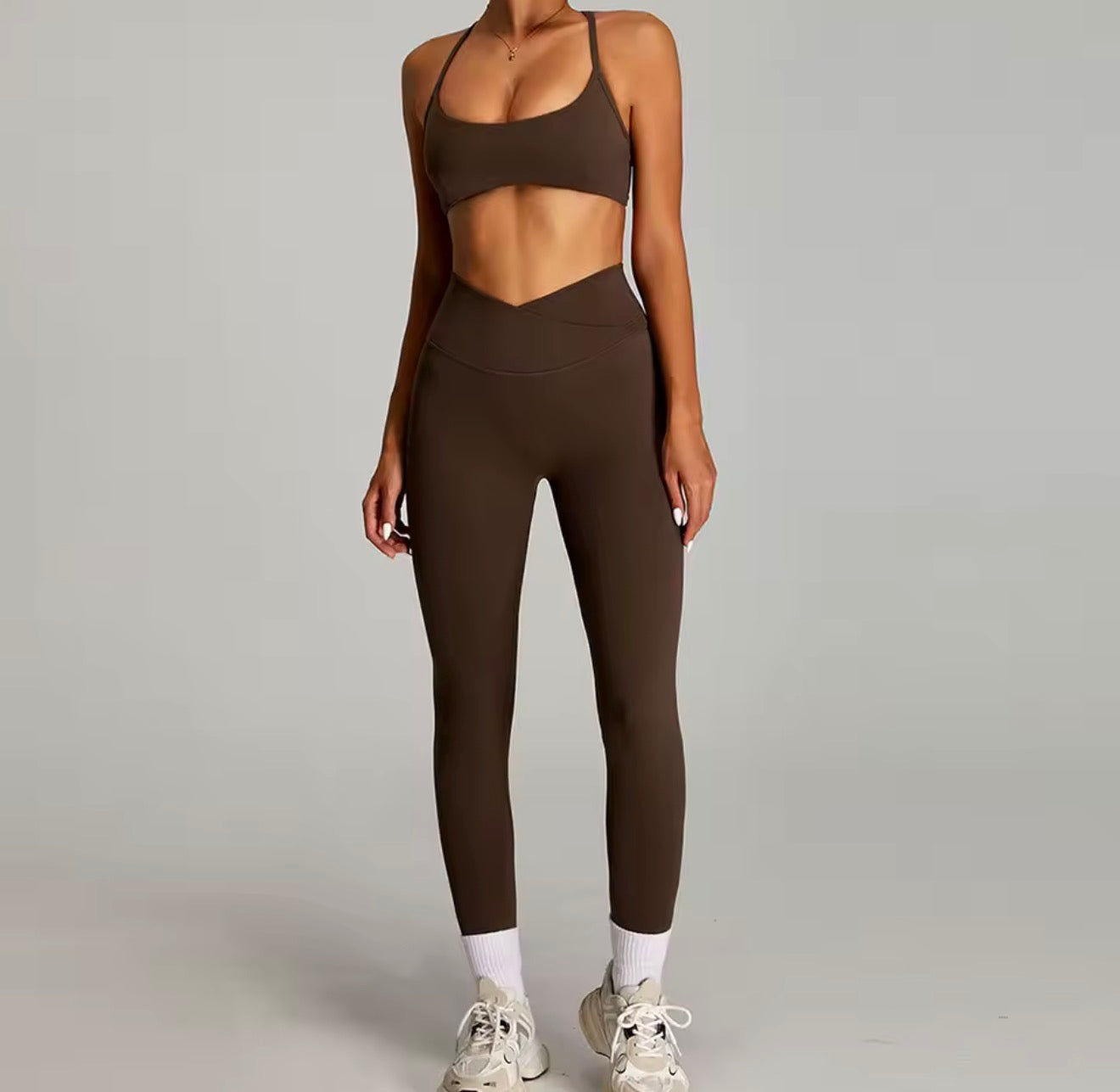 Laura set long - mocha brown