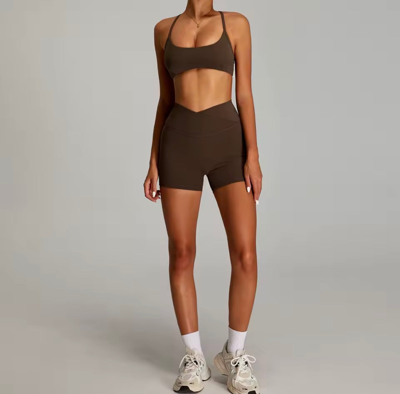 Laura set short - mocha brown