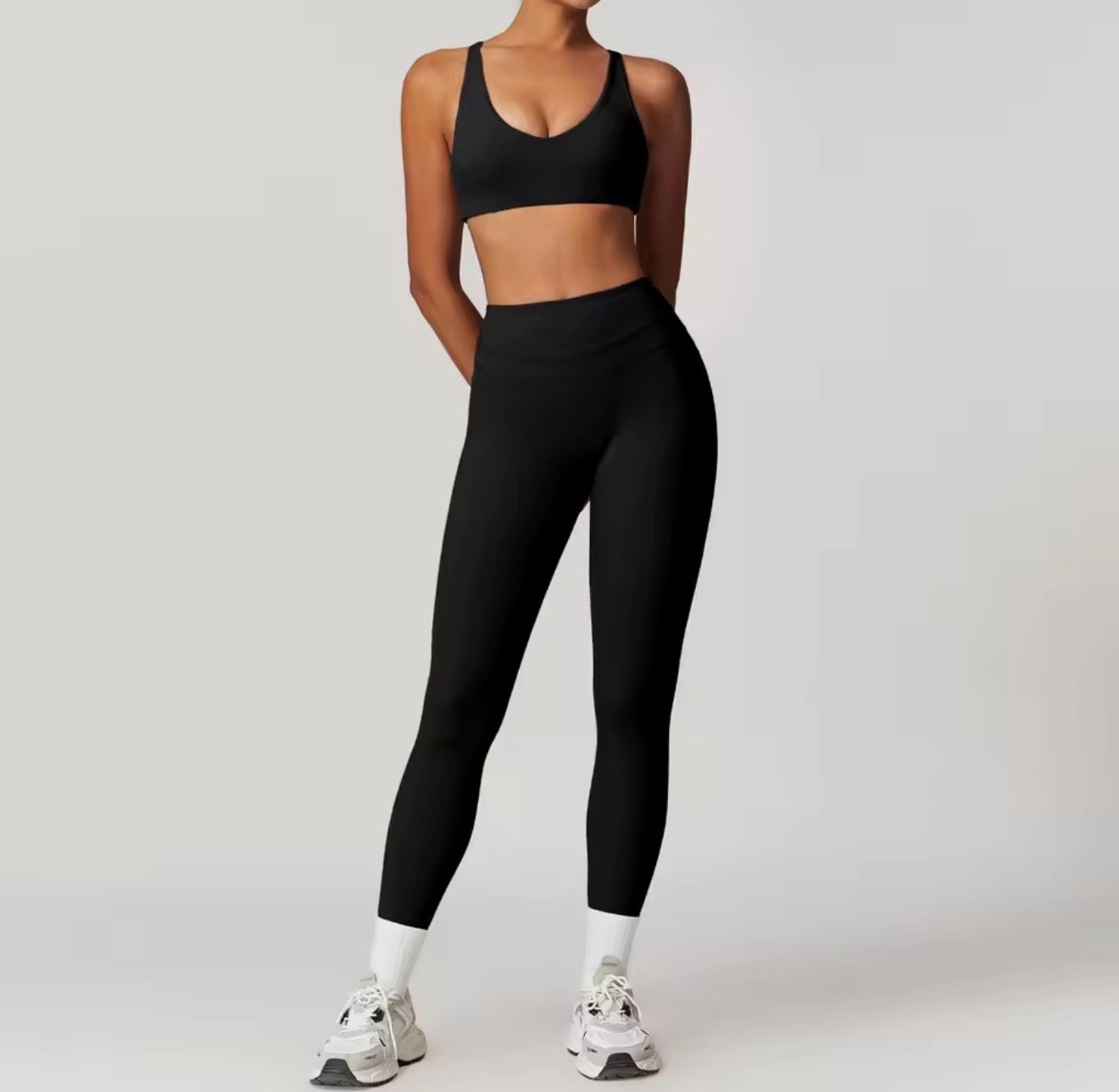 Zara set long / short  top - black