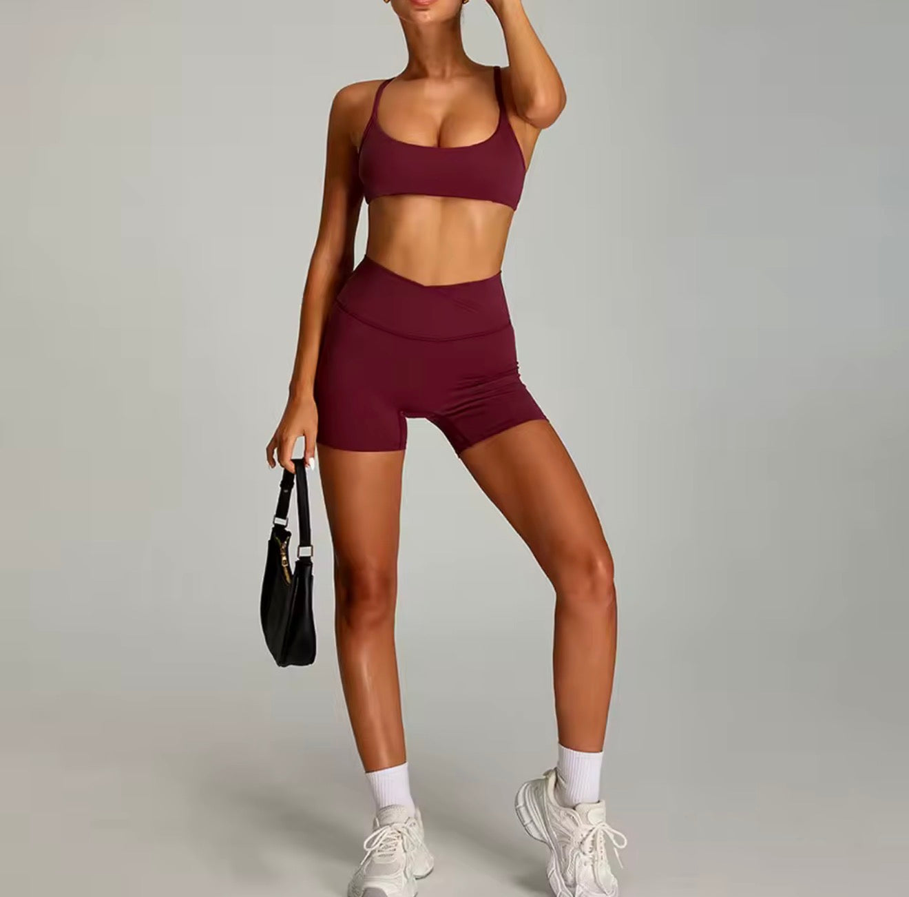 Laura set short - wine red
